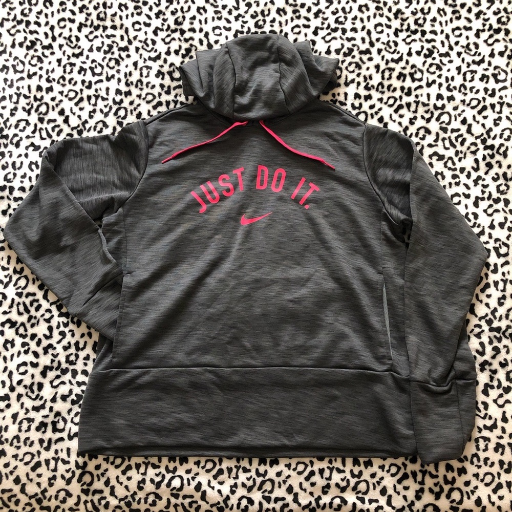 Nike Dri - fit , Grey and pink Hoodie